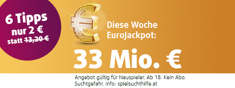 30 Mio € im EuroJackpot - spiele mit 84% Rabatt
