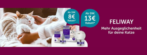 Verwöhn deine Katze: 13€ Rabatt ab 59€ auf FELIWAY