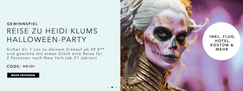 Gewinne eine Reise zur legendären Halloween-Party von Heidi Klum
