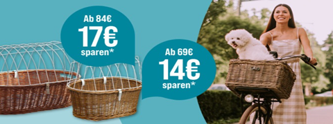 Jetzt 22€ Zooroyal-Nachlass auf Aumüller Fahrrad-Tierkörbe ab 109€