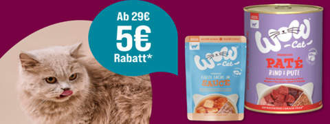 Hol dir 5€ Nachlass auf WOW Katzenfutter bei Zooroyal – Spare jetzt!