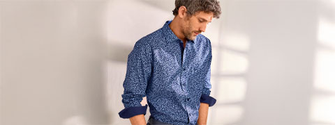 Walbusch 2 zum Preis von 1: Stretch-Kent-Kragen Hemden Blau Weiß für 79,99€ AT