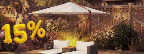 VidaXL Gutschein: 15% Rabatt auf Sonnenschirme